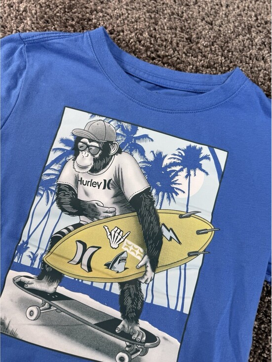Hurley Other - Hurley Surfing Graphic Shirt Sleeve Blue T-shirt Kids Size S (8-10) YRS